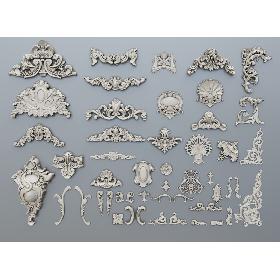 3D 40 baroque ornaments model
